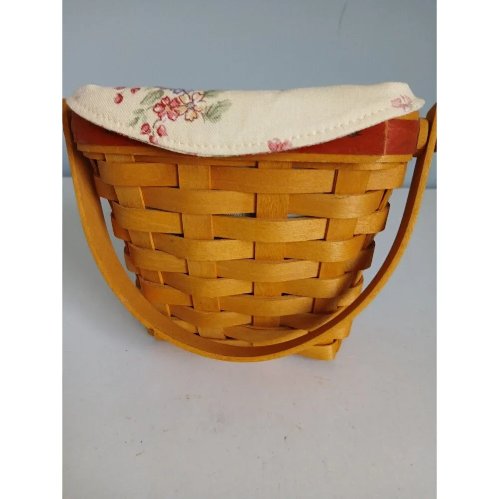 Longaberger 2001 Love Notes Basket W/ Liner & Tie On Heart Pamphlet
